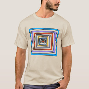 Camiseta com Padrão Geométrico Quadrado Abstrato C