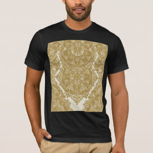 Camiseta com Padrão Paisley de Luxo Dourado