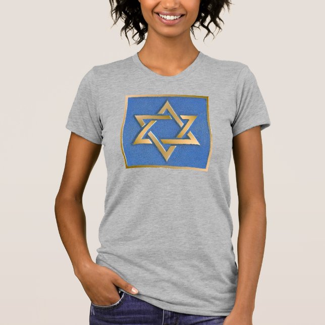 Camiseta com Painel Artístico Estrela de Davi Azul (Frente)