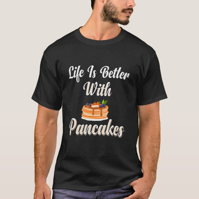 Camiseta Com Pancakes, Homens Criadores Irmãos Esposa (Frente)