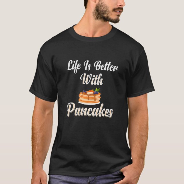 Camiseta Com Pancakes, Homens Criadores Irmãos Esposa (Frente)