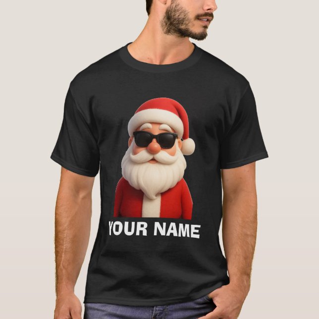 Camiseta com Papai Noel e seu nome (Frente)