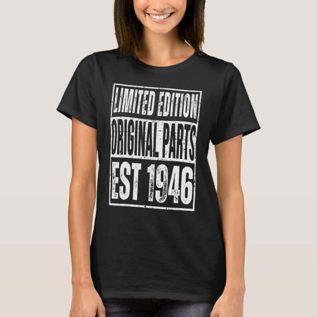 Camiseta Com Parte Original Est 1946 76º Aniversário (Frente)