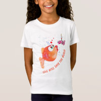 Camiseta com Peixe Engraçado e Minhoca com Texto A