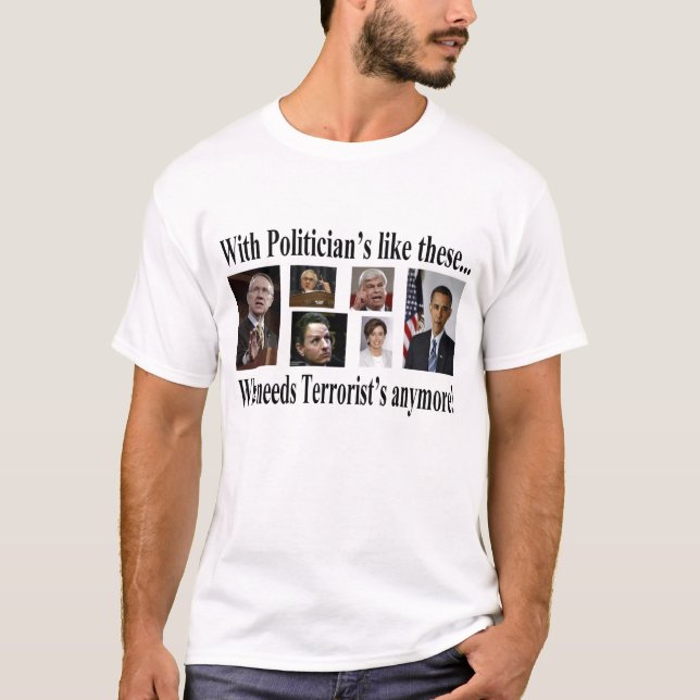 Camiseta Com políticos goste destes (Frente)