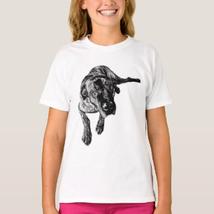 Camiseta com pose deitada do Cane Corso atigrado