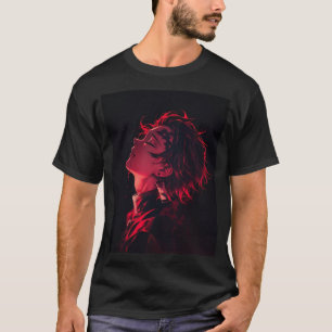 Camiseta com retrato de anime Crimson Shadow
