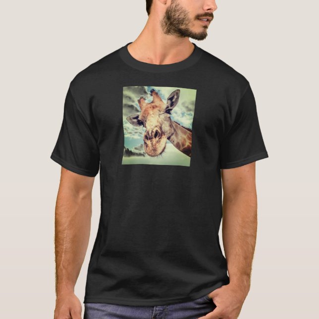 Camiseta com Retrato de Girafa (Frente)
