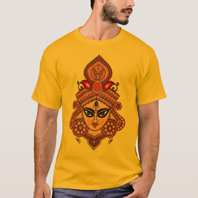 Camiseta com Rosto da Deusa Durga (Frente)