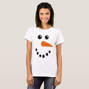 Camiseta com Rosto de Boneco de Neve