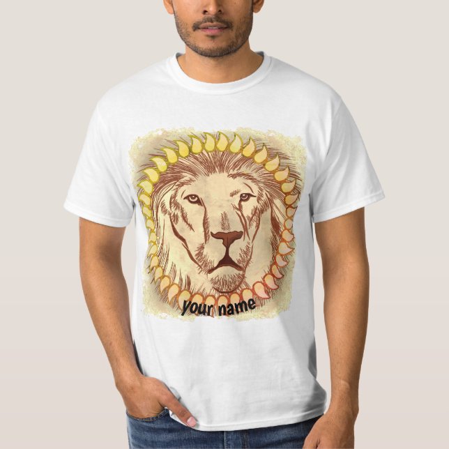 Camiseta com Rosto de Leão (Frente)