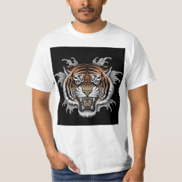 camiseta com rosto de tigre