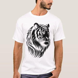 Camiseta com rosto de tigre de fundo transparente