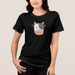 Camiseta com Rosto de Vaca Fofo – Blusa com Desenh