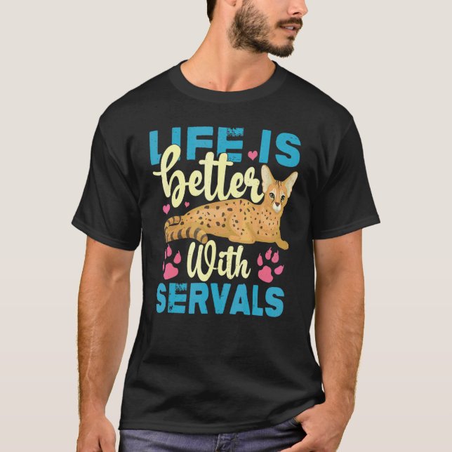 Camiseta Com Servals  Gato Serval (Frente)