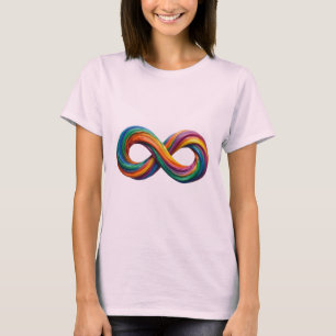 Camiseta com Símbolo de Infinito Arco-íris Colorid
