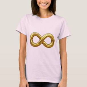 Camiseta com Símbolo de Infinito Dourado Brilhante