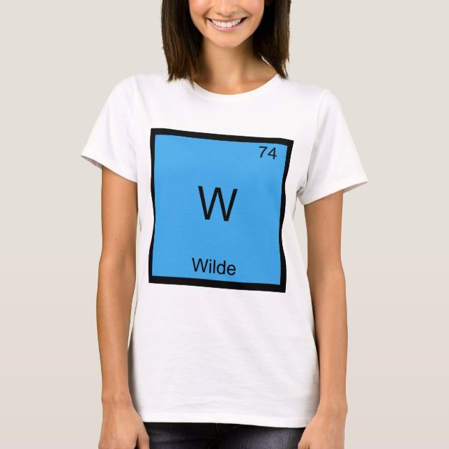 Camiseta com Símbolo Químico Divertido W - Wilde (Frente)