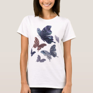 Camiseta com slogan atraente de borboletas pratead