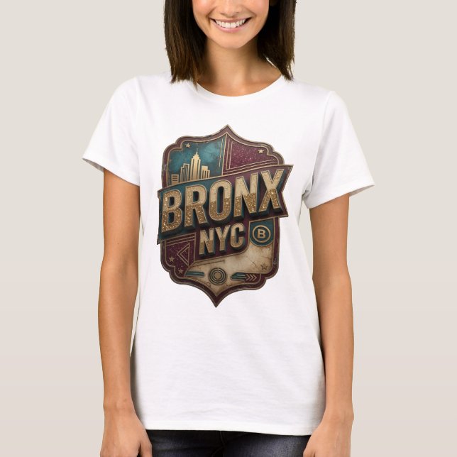 Camiseta com Slogan Clean Gold BRONX NYC (Frente)
