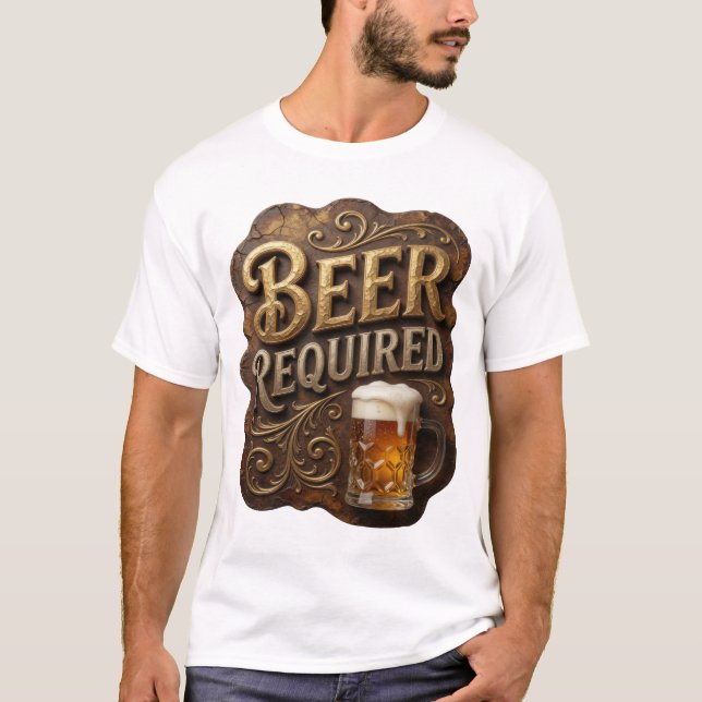 Camiseta com Slogan de CERVEJA NECESSÁRIA Edgy (Frente)