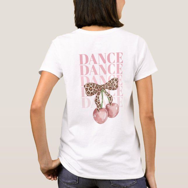 Camiseta com slogan de dança com arco de leopardo  (Verso)