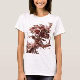 Camiseta com Slogan de ROSAS DE CHOCOLATE Prateado