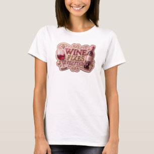 Camiseta com Slogan de VINHO CORREÇÃO DE OURO
