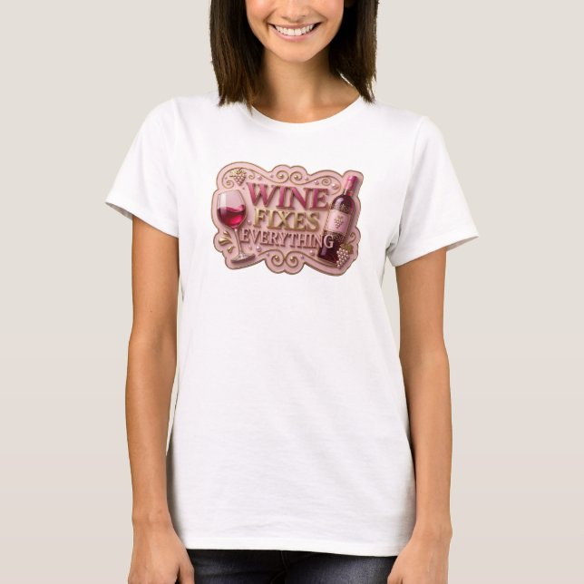 Camiseta com Slogan de VINHO CORREÇÃO DE OURO (Frente)