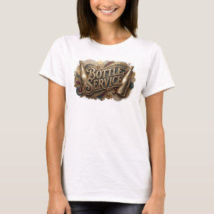 Camiseta com Slogan do SERVIÇO DE GARRAFA Laranja