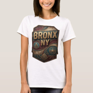 Camiseta com Slogan Dourado Atraente BRONX NY