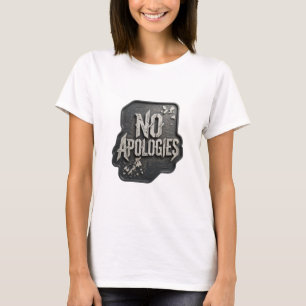 Camiseta com Slogan Sem Desculpas em Prata Marcant