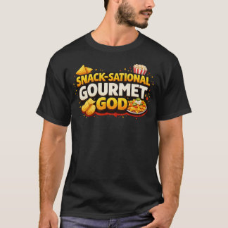 Camiseta com Slogan: Snack-Sacional Gourmet Deus!