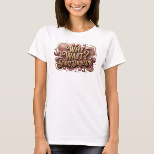 Camiseta com Slogan Vermelho Espirituoso POR QUE E