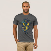 Camiseta com Tatuagem de Dragão Oriental em Verde 