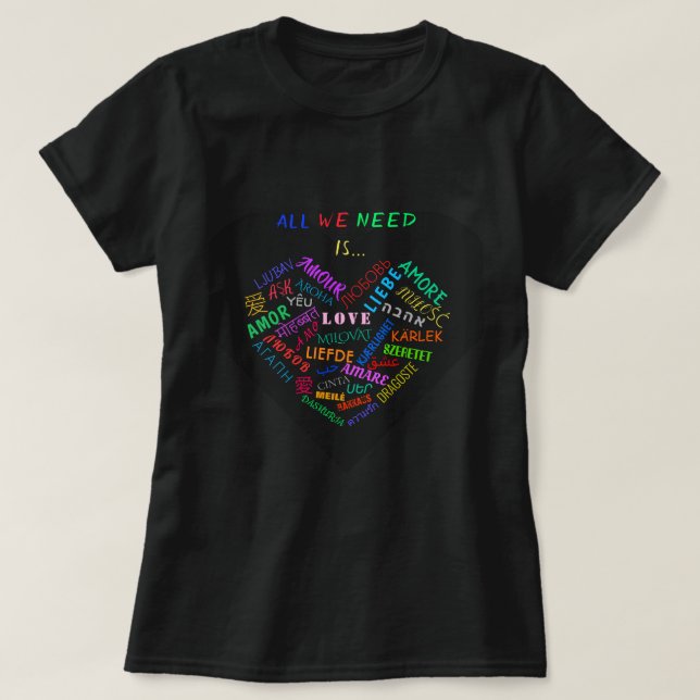 Camiseta com Texto AMOR (Frente do Design)