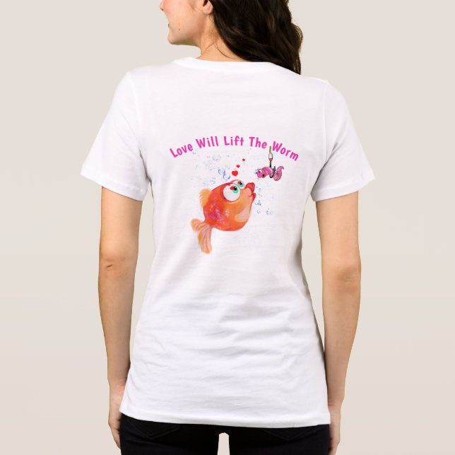 Camiseta com Texto Atraente e Peixe e Minhoca Engr (Verso)