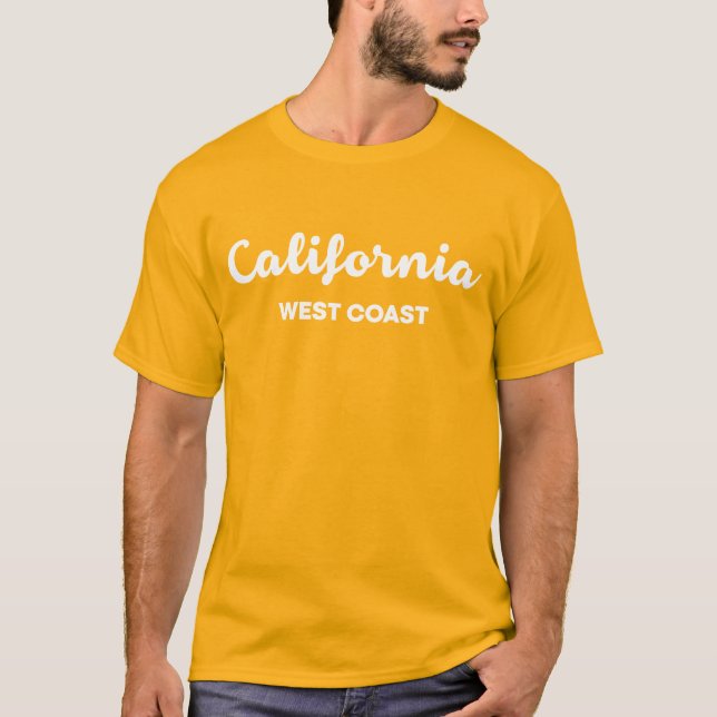 Camiseta com Texto de Design Bacana da Costa Oeste (Frente)