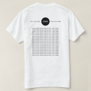 Camiseta com texto de logotipo personalizado