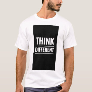 CAMISETA COM TEXTO IMPRESSO PENSE DIFERENTE