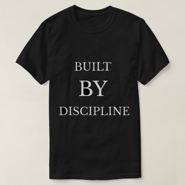 Camiseta com texto motivacional de design Discipli (Frente do Design)