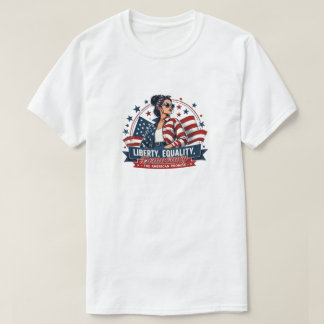 Camiseta com Tipografia de Democracia em Negrito