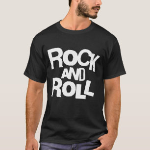 Camiseta com Tipografia Negrito Rock and Roll