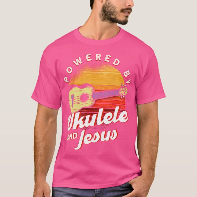 Camiseta Com Ukulele E Jesus Ukulele (Frente)
