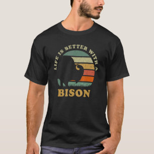 Camiseta Com um bisão nativo americano índio búfalo