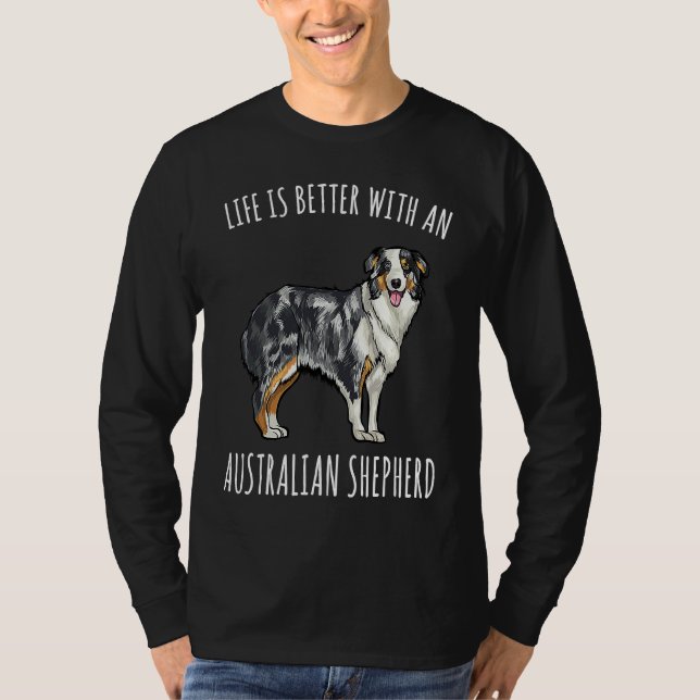Camiseta Com um cão Australian Shepherd (Frente)