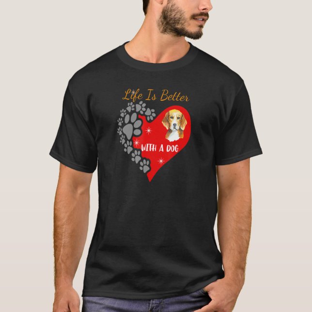 Camiseta Com Um Design De Beagle Canino (Frente)