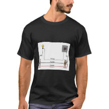 Camiseta com um diagrama de fiação do switch de tr