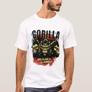 Camiseta com um forte design de gorila