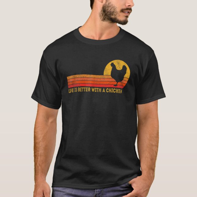 Camiseta Com Um Frango Frango Retro (Frente)